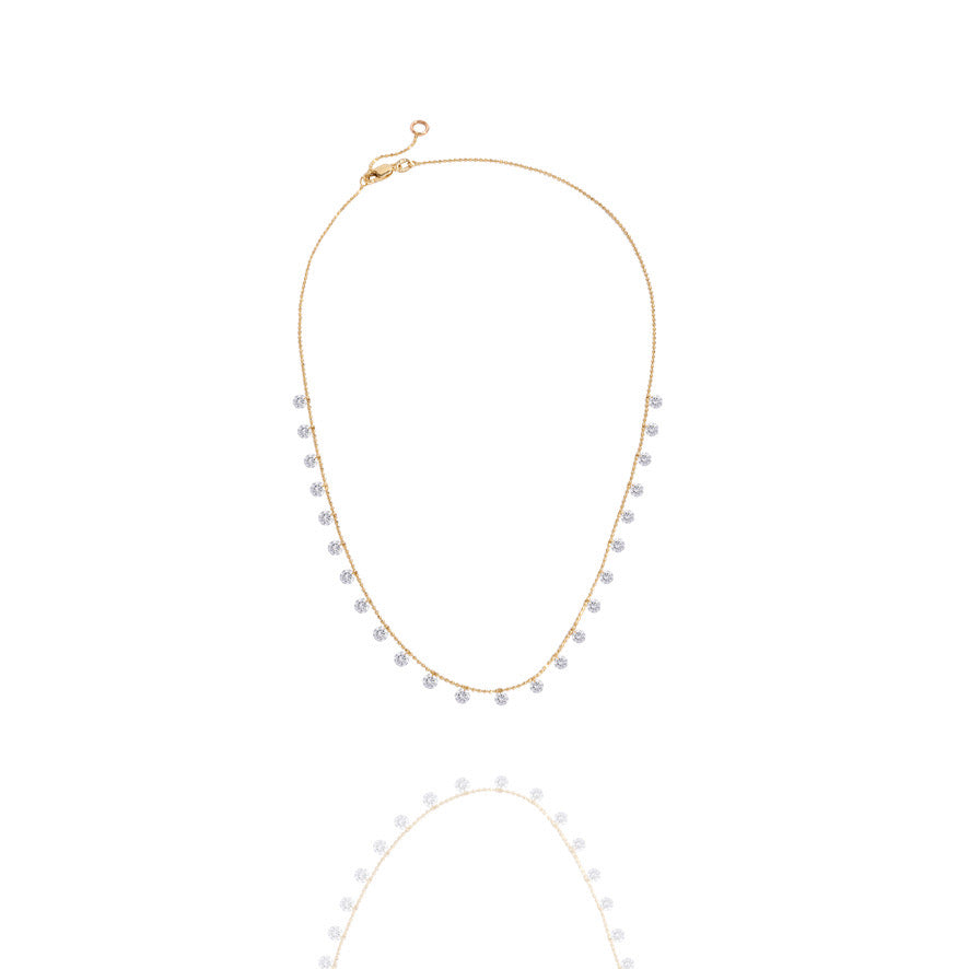 14k Jumbo Celeste 24 Floating Diamond Necklace