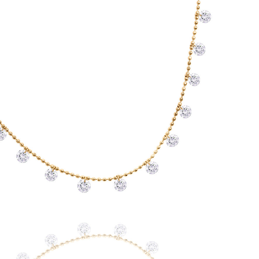 14k Jumbo Celeste 24 Floating Diamond Necklace