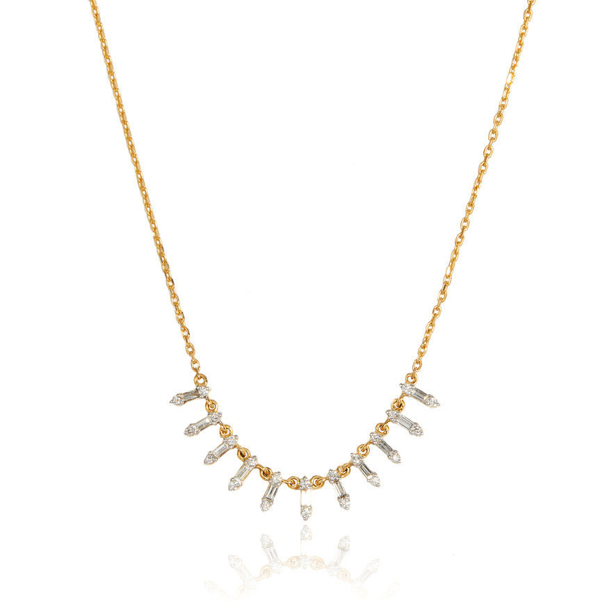 DIAMOND FLOATING BAGUETTE NECKLACE