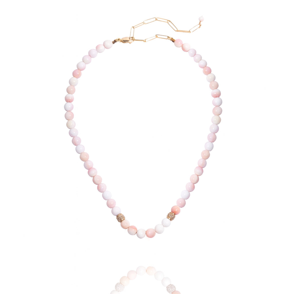 Beaded Coral Choker Necklace