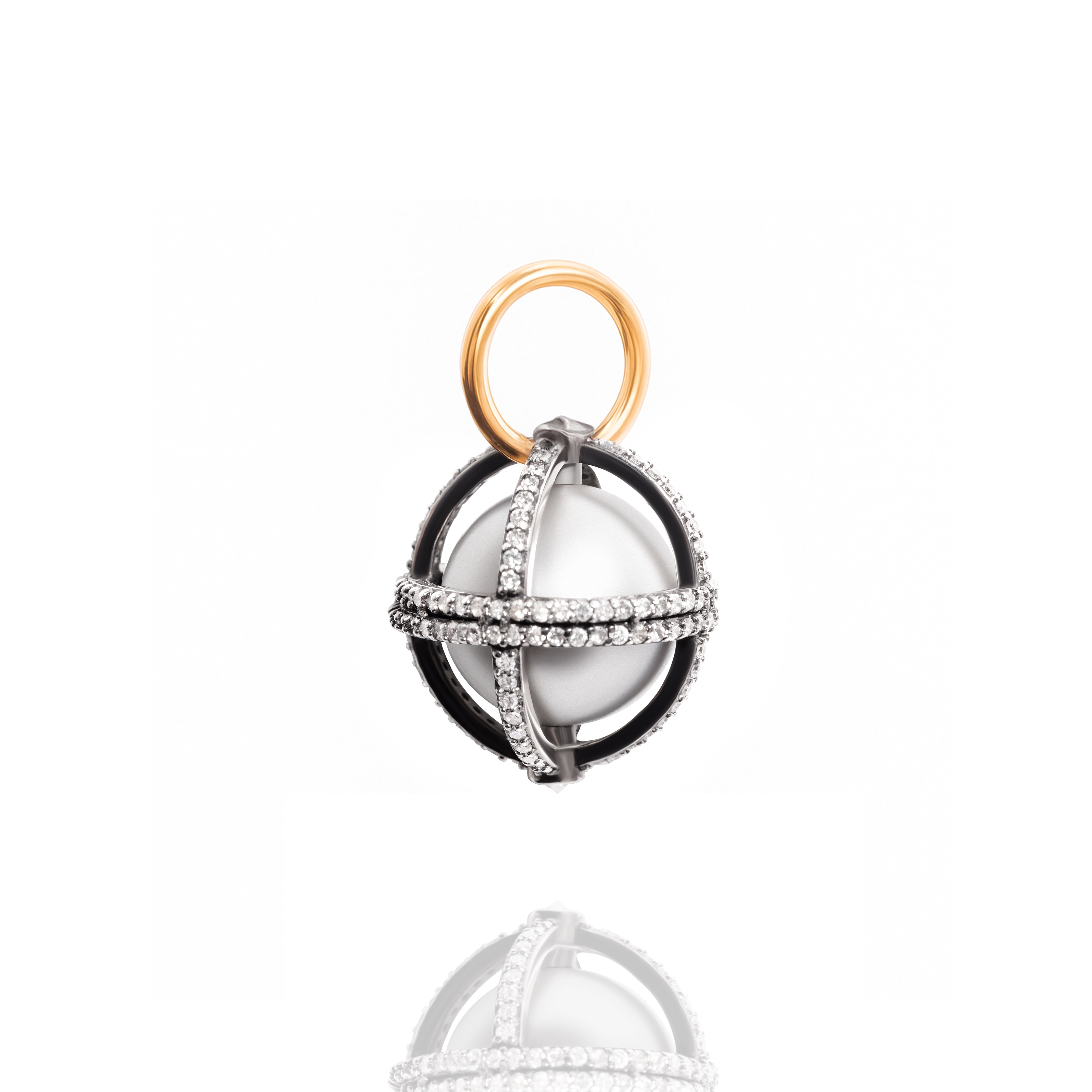 Diamond Orb Tahitian Pearl Pendant