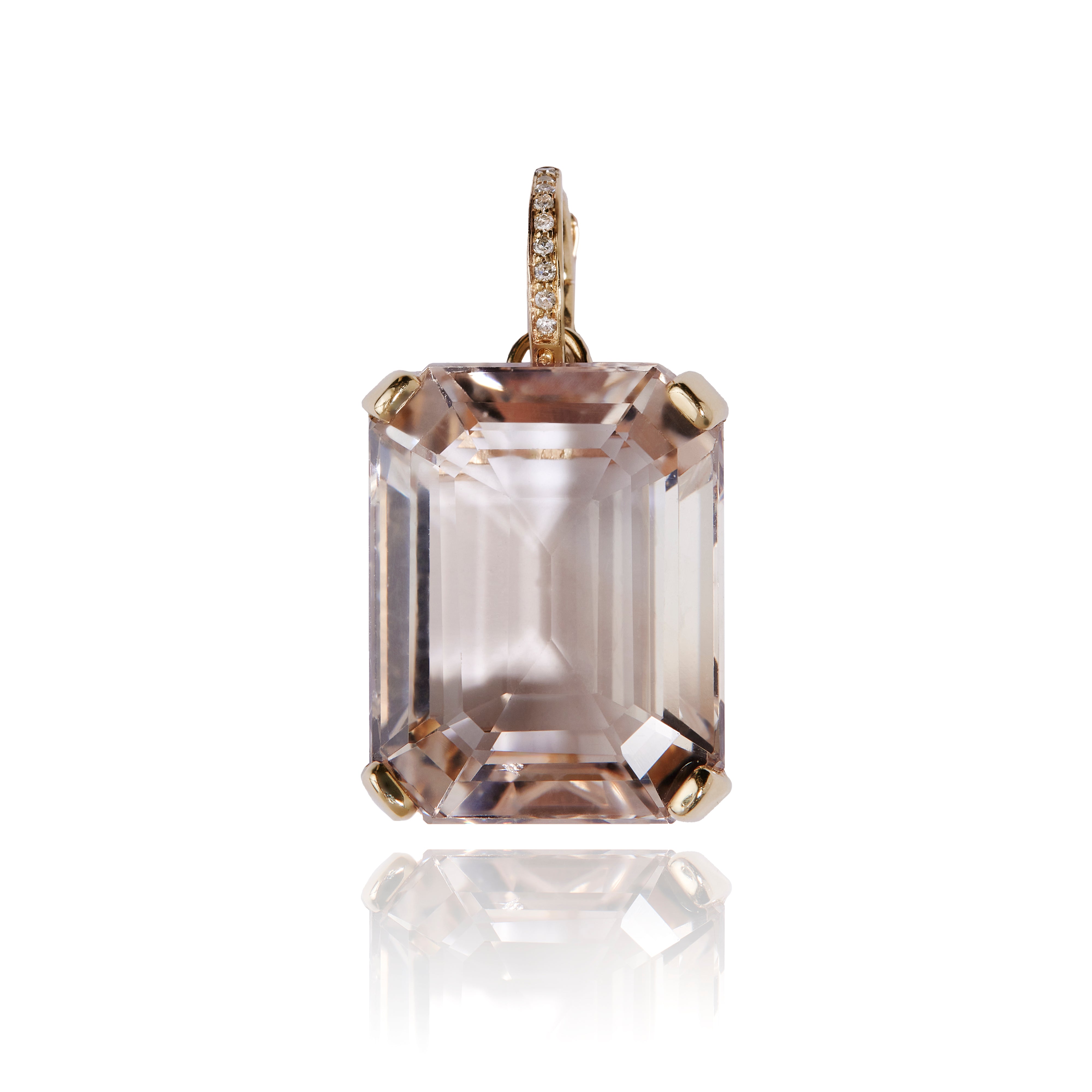 14k Gold Blush Diamond Diopside Pendant