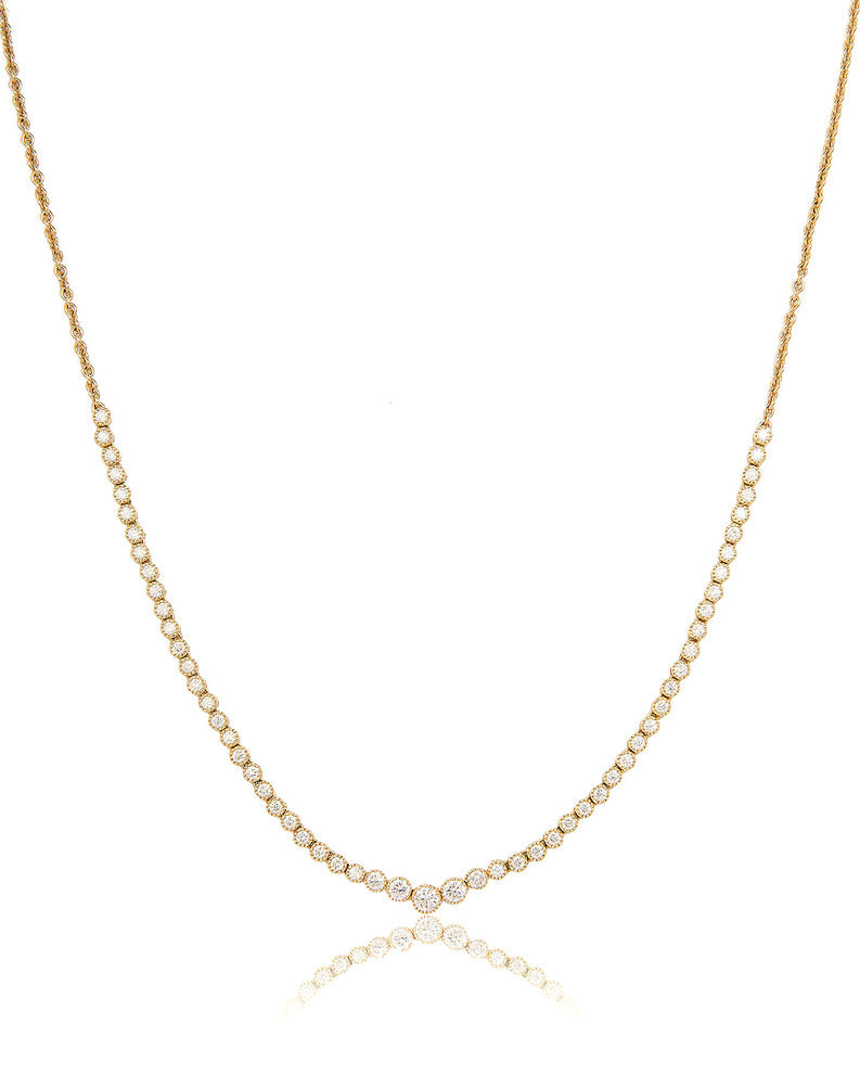 18k Medium Diamond Tiara Tennis Necklace