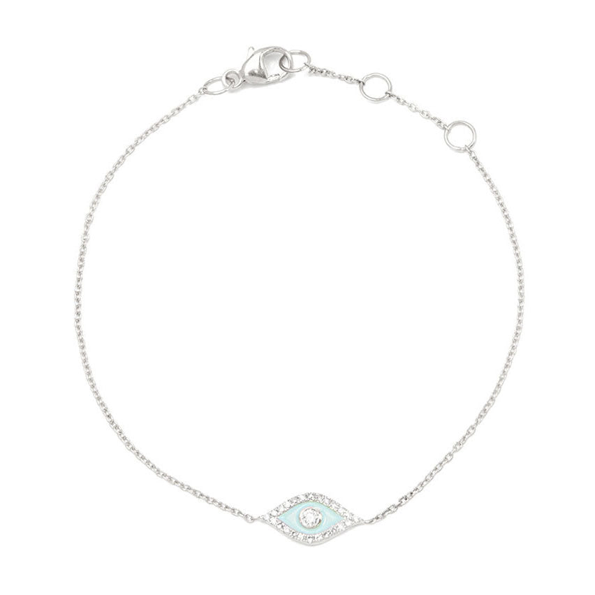 SS Mini Diamond Blue Evil Eye Bracelet