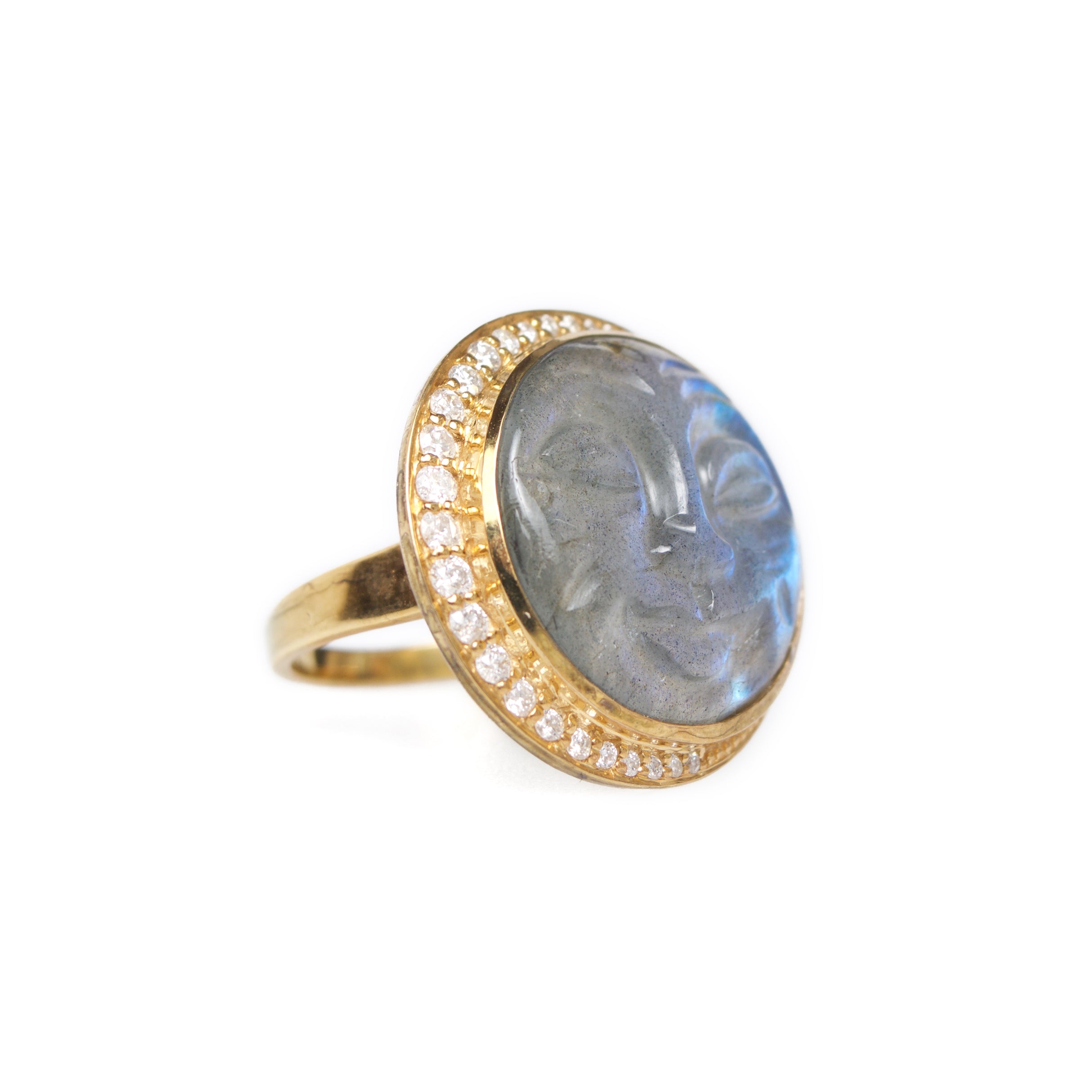 Labradorite Man in the Moon Ring