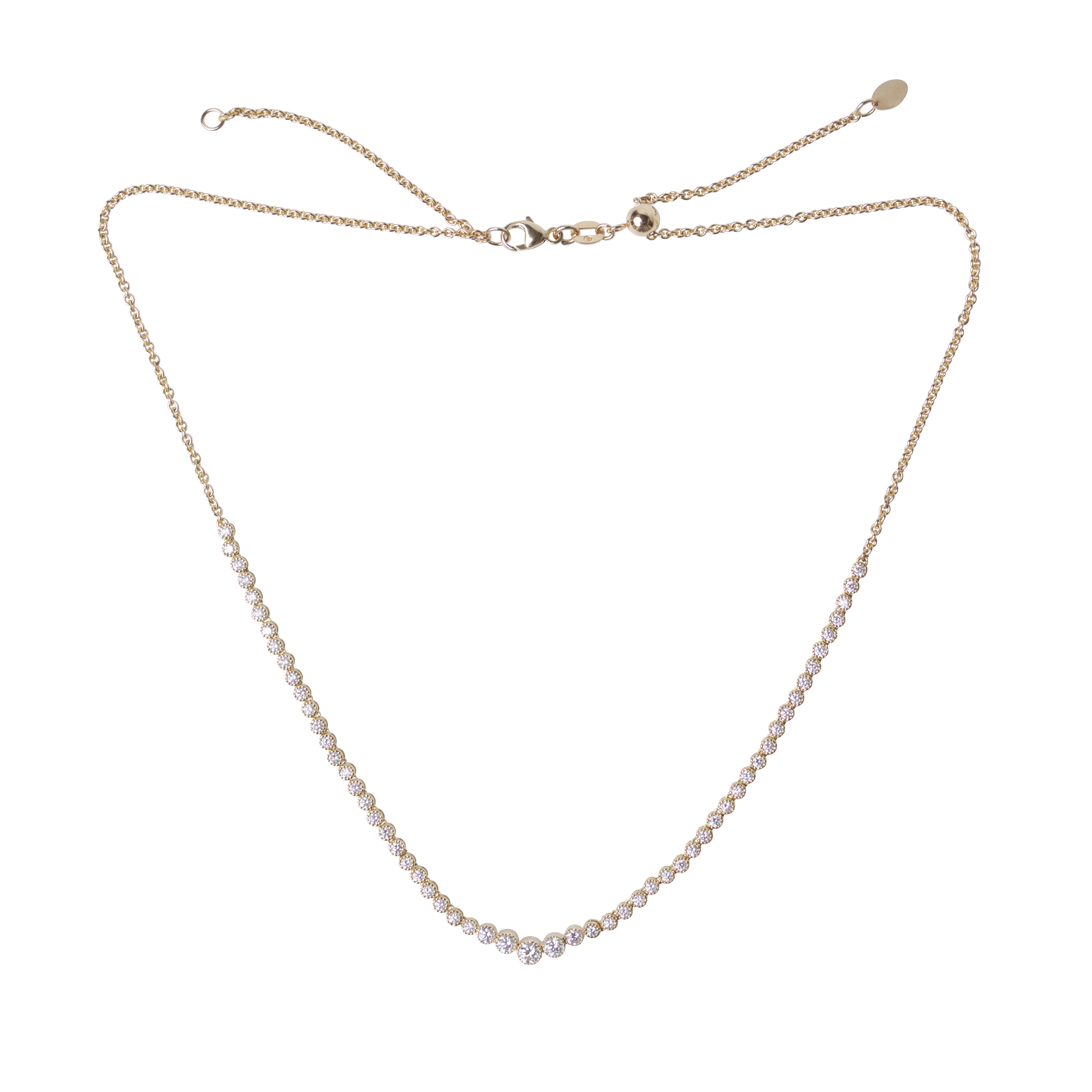 18k Medium Diamond Tiara Tennis Necklace