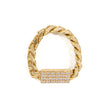 Load image into Gallery viewer, Cuban Chain Diamond Pavé Ring in Yellow Gold
