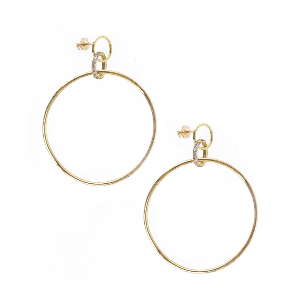 Twisted Trinity Hoops in 18k Yellow Gold