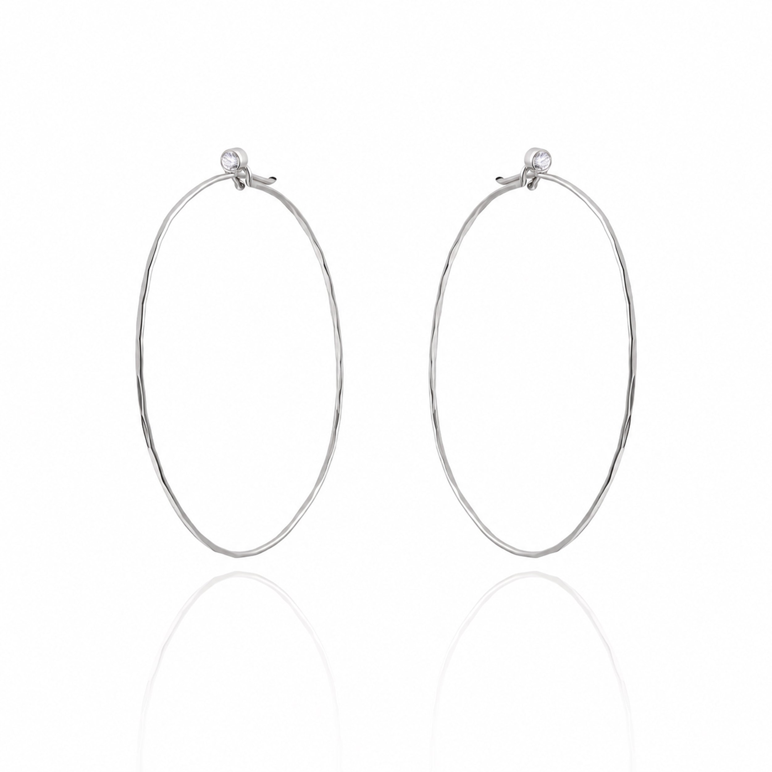 Jessica Hoops in Large White Gold