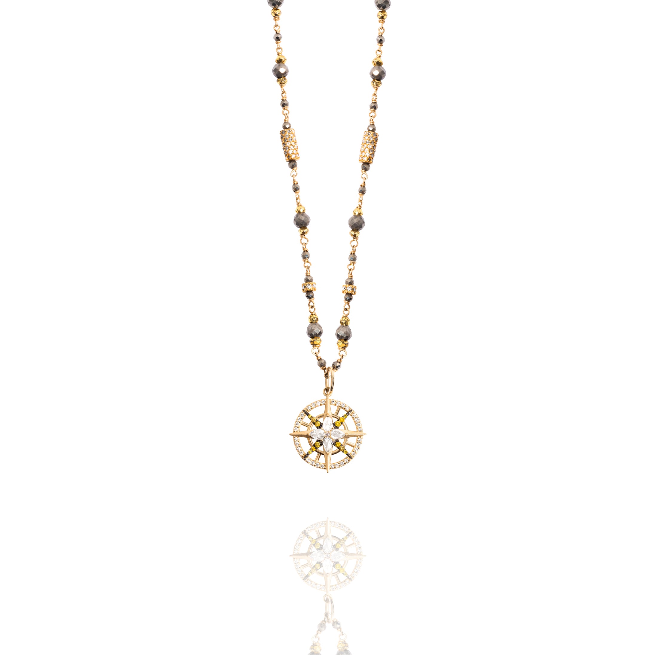 18k Gold Compass Rose Pendant