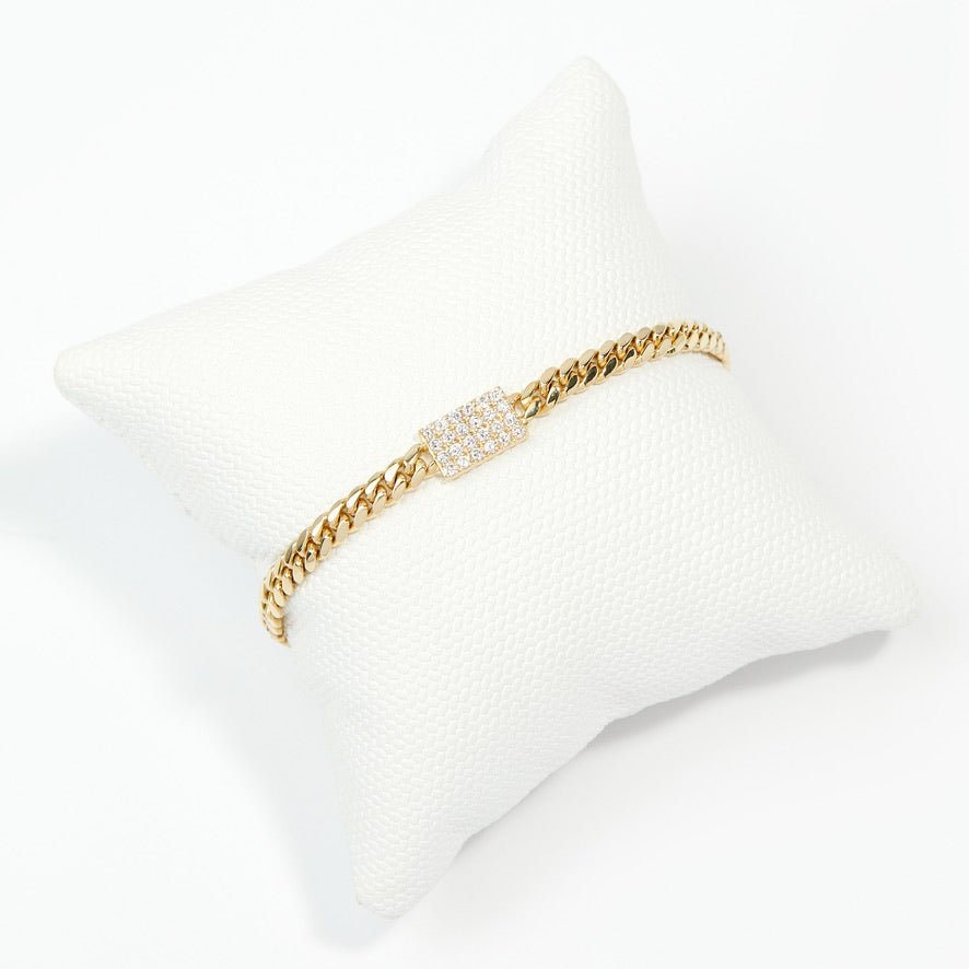 CUBAN MIAMI DIAMOND PAD BRACELET