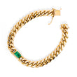 Load image into Gallery viewer, Chunky Emerald Bracelet on Miami Cuban Chain
