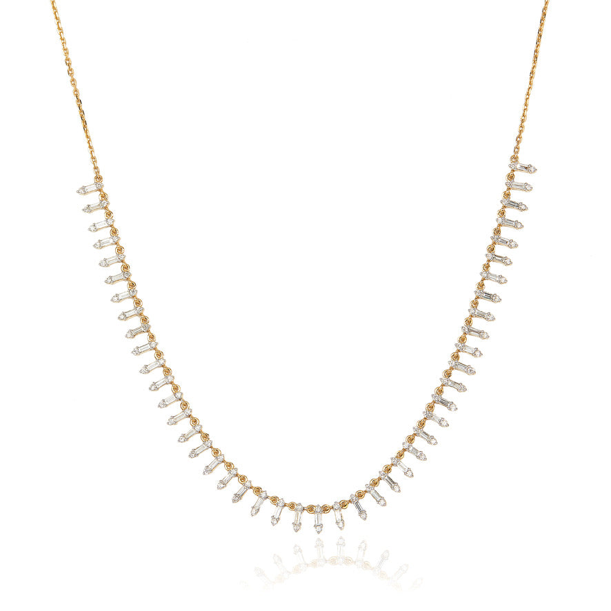 FLOATING DIAMOND BAGUETTE NECKLACE