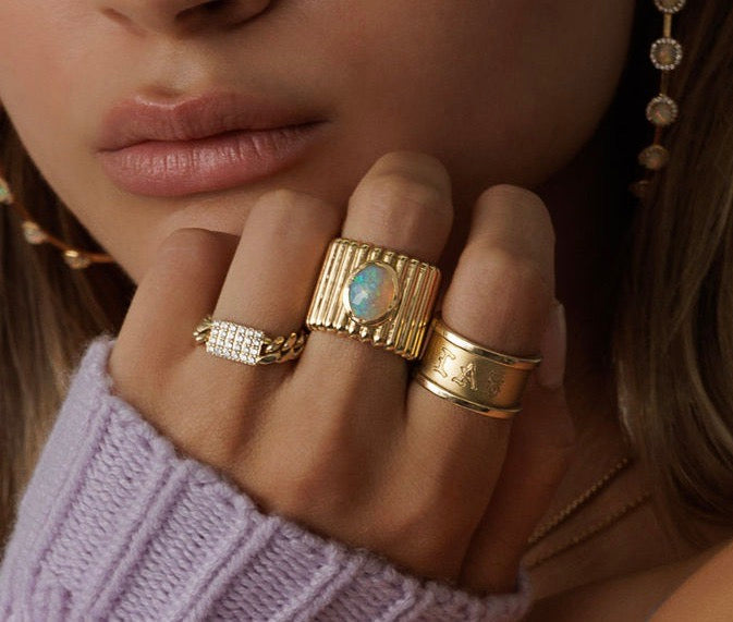 Gothic Initial Cigar Ring