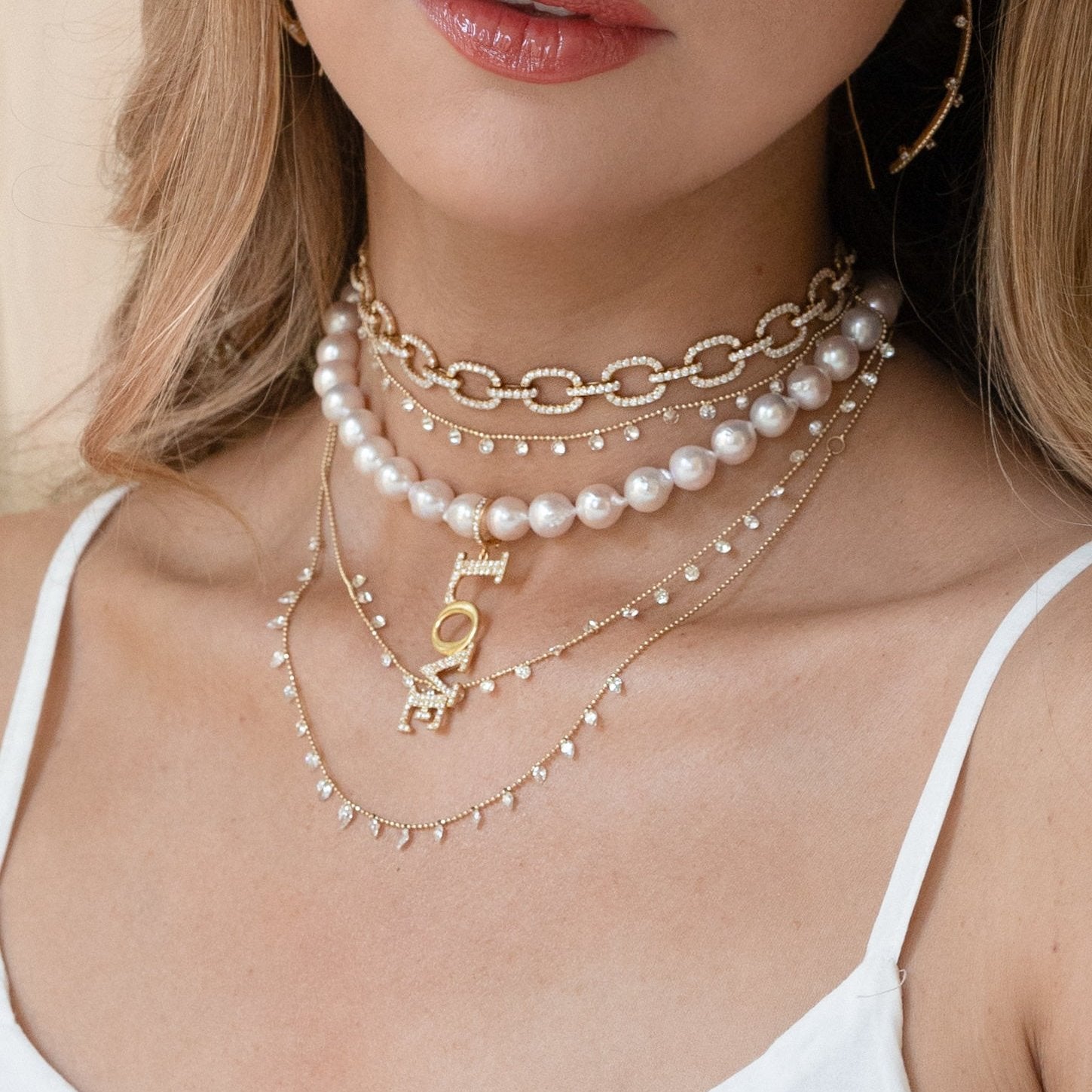 14k Jumbo Celeste 24 Floating Diamond Necklace