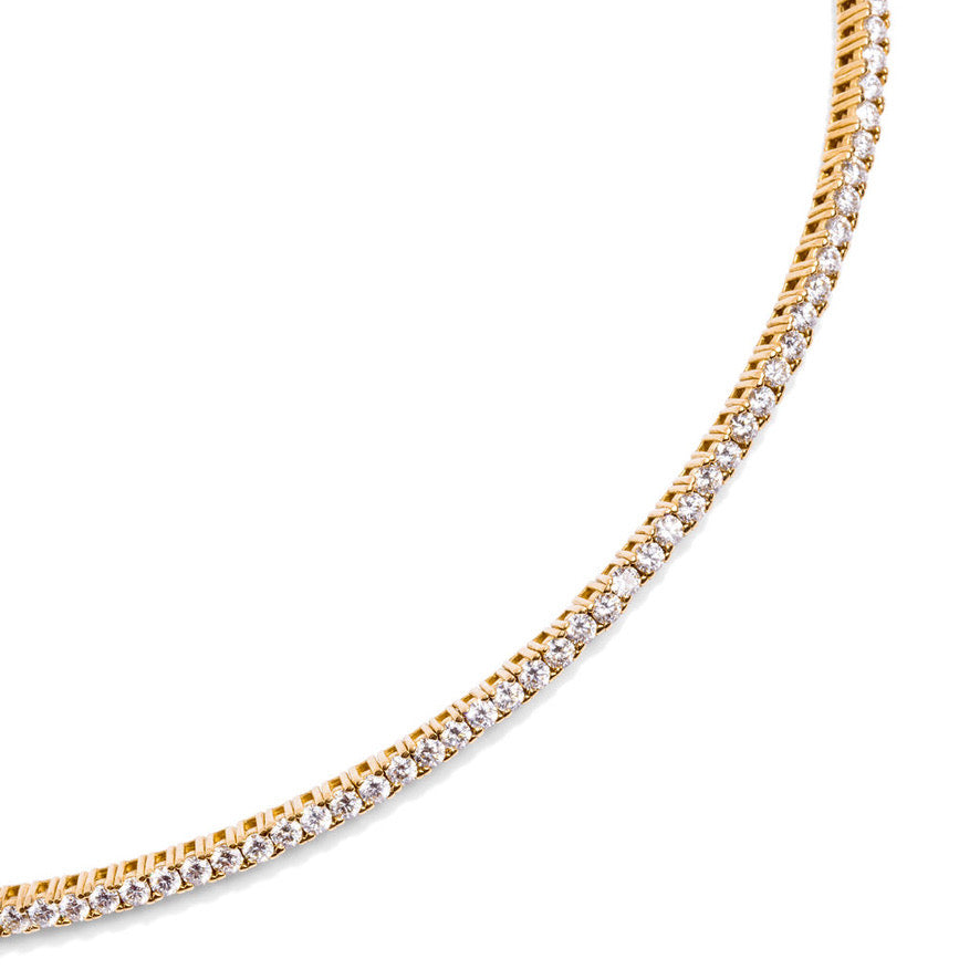 18k Gold Pavé Diamond Necklace Goddess Collar