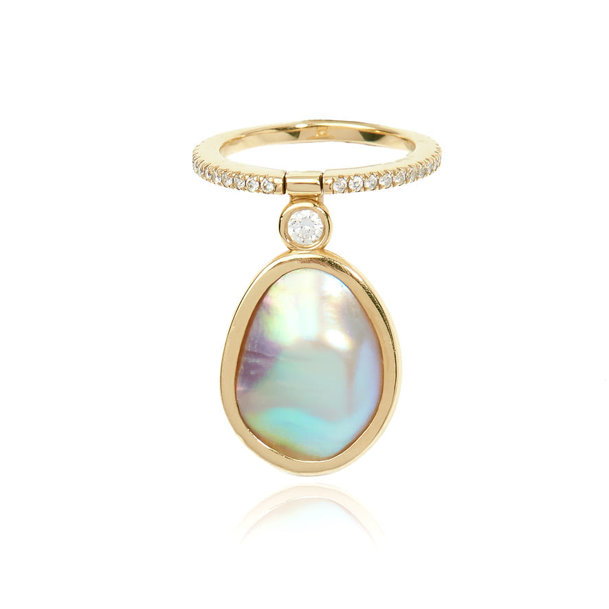SEA OF CORTEZ PEARL AND DIAMOND FLIP RING