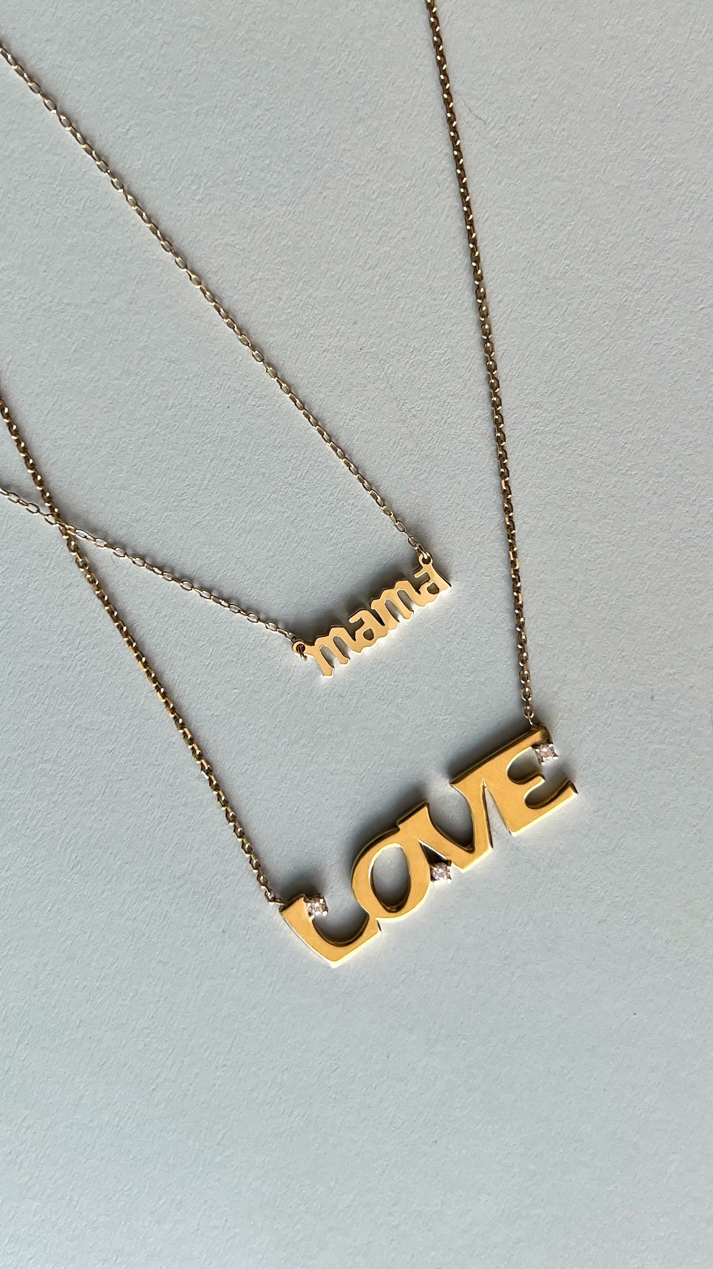 LOVE Diamond Pendant Necklace in 14k Yellow Gold