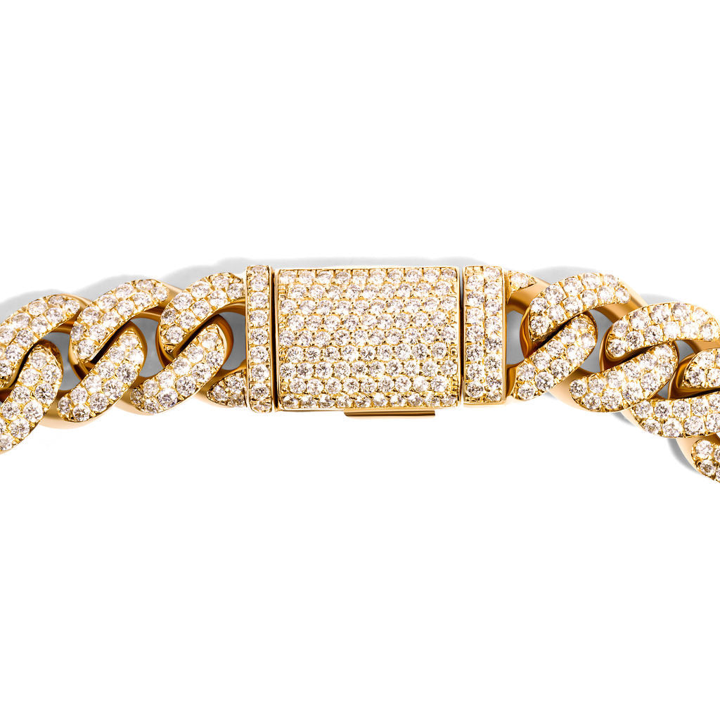 14k Gold Diamond Pavé Miami Cuban Chain Bracelet