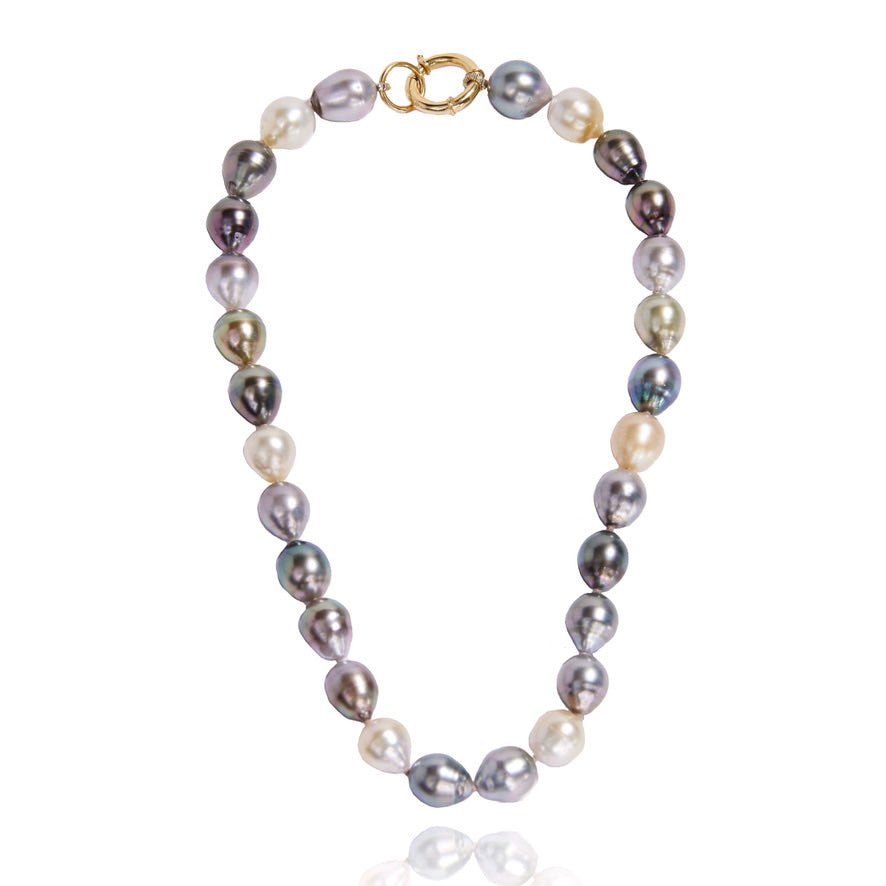 14k Gold Baroque Tahitian South Sea Pearl Necklace
