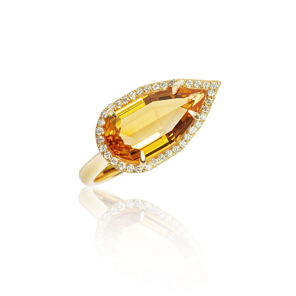 CITRINE DIAMOND KITE RING