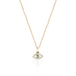 Load image into Gallery viewer, MINI DIAMOND &amp; EMERALD EVIL EYE
