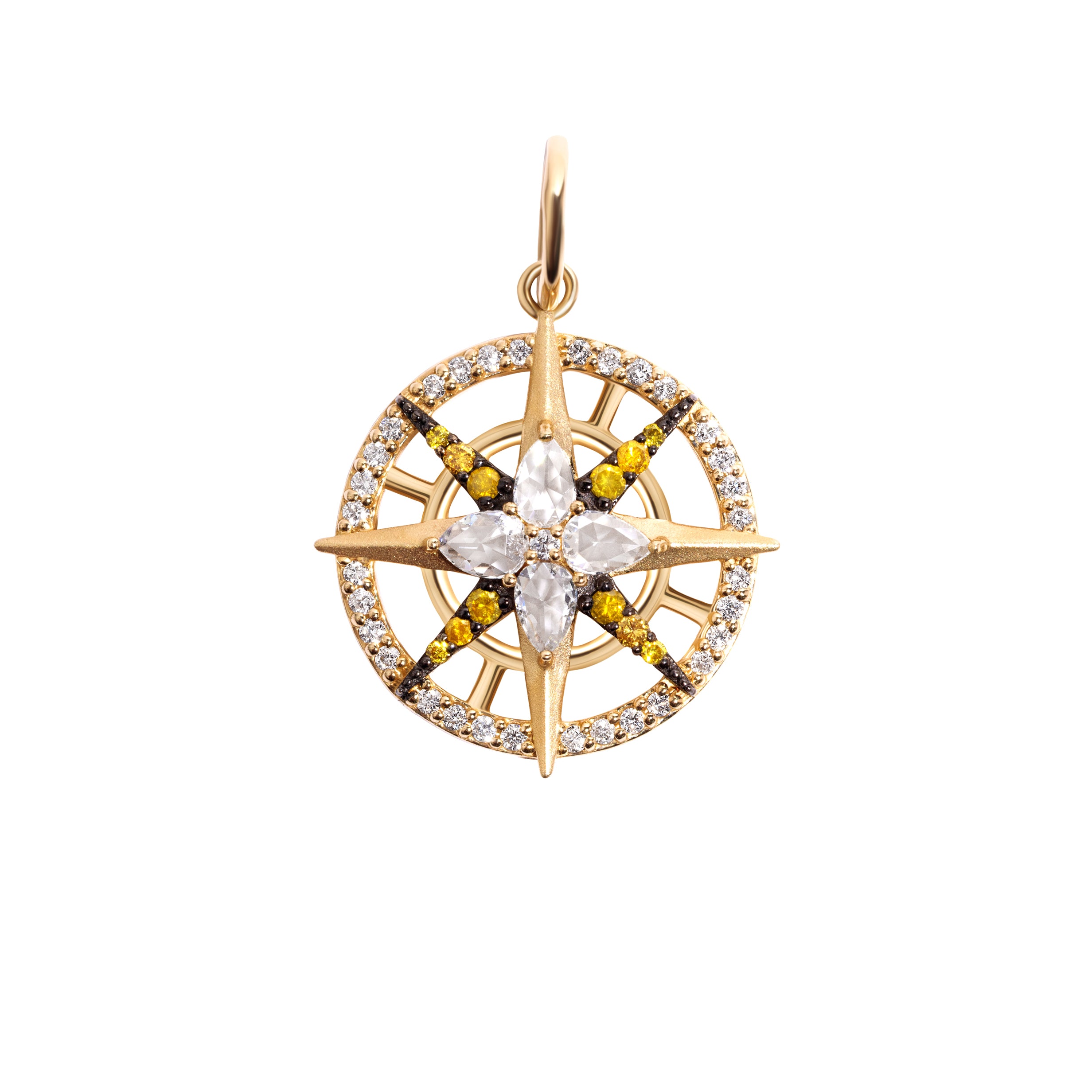 18k Gold Compass Rose Pendant