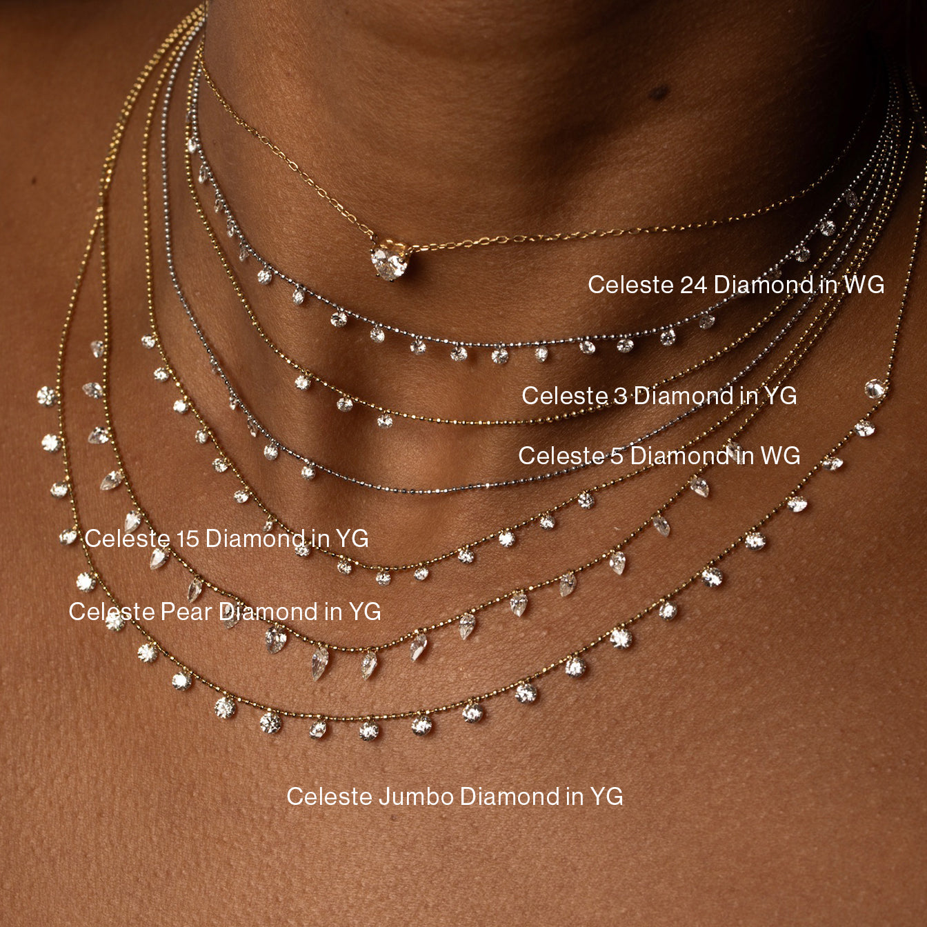 Celeste 15 Floating Diamond Necklace
