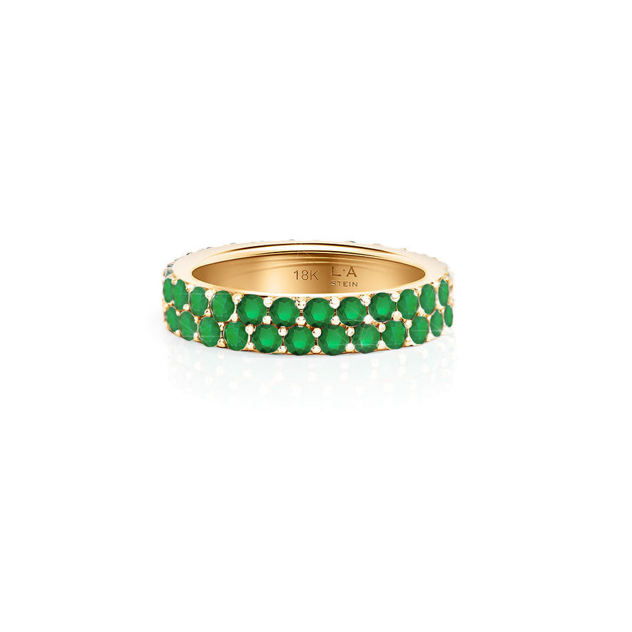 18K YG EMERALD CIGAR BAND