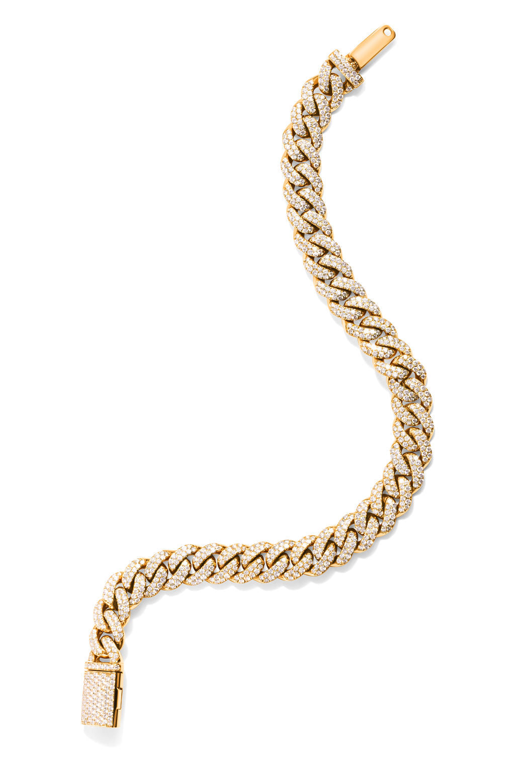 14k Gold Diamond Pavé Miami Cuban Chain Bracelet