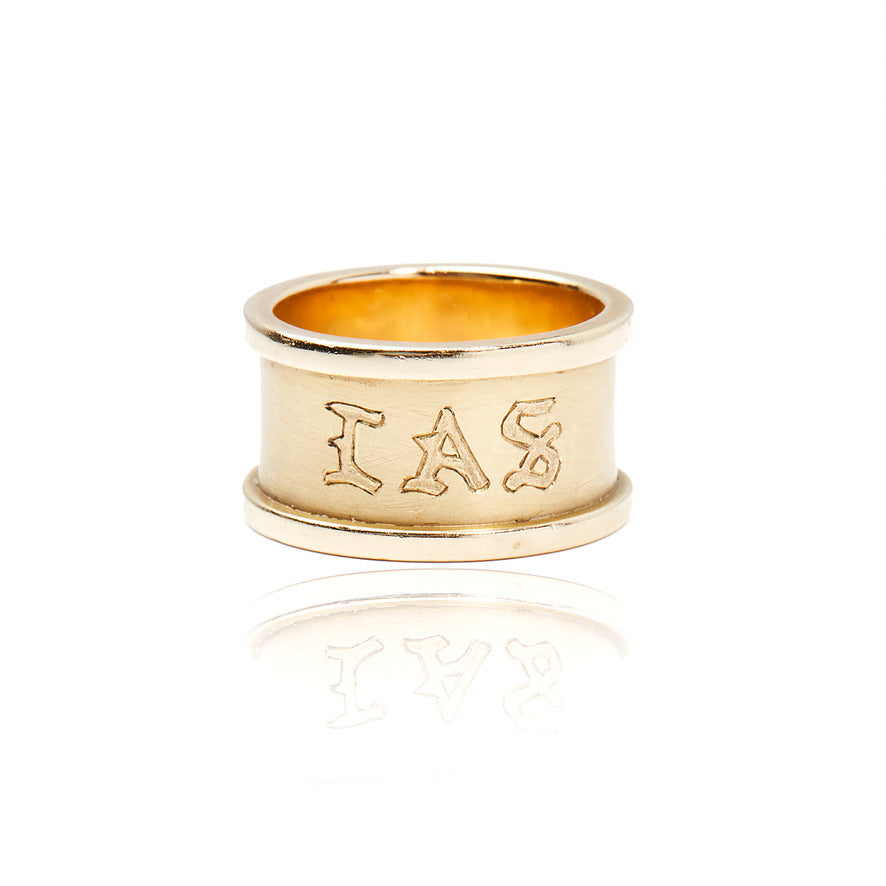 Gothic Initial Cigar Ring