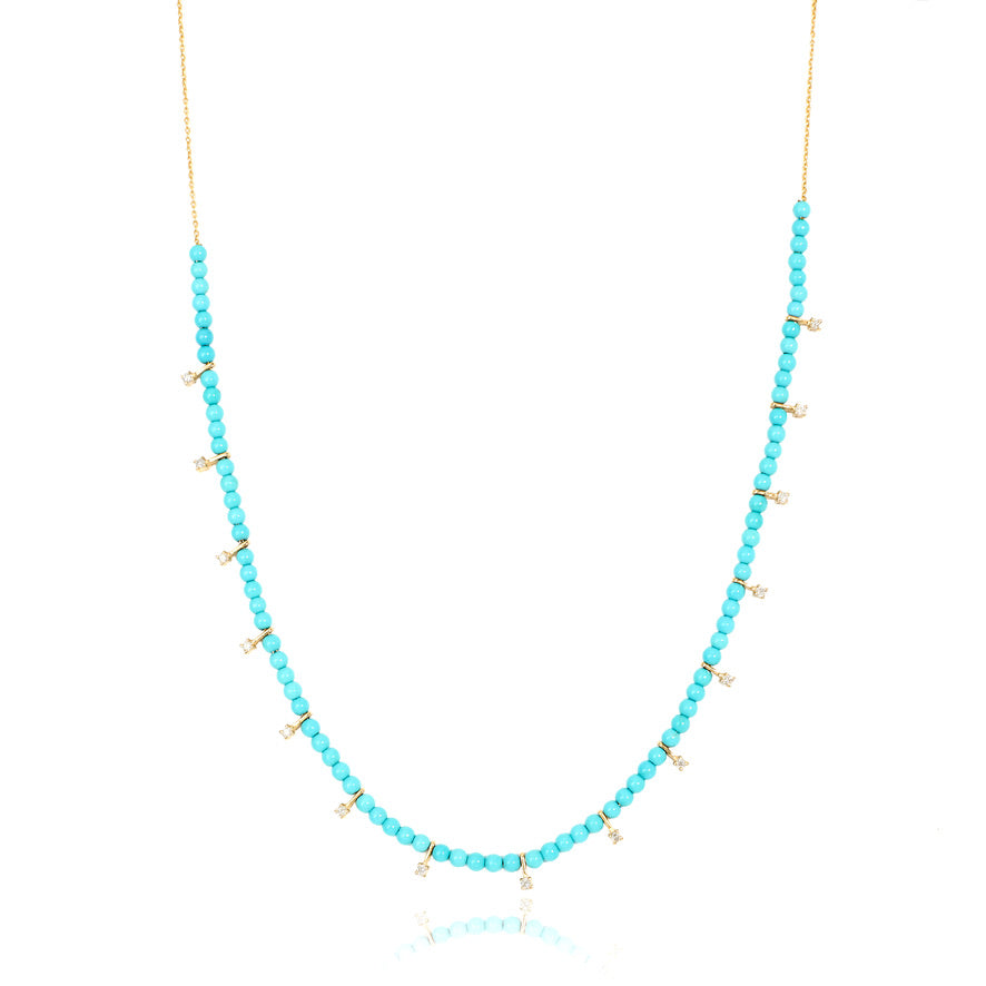 TURQUOISE DIAMOND DROP NECKLACE