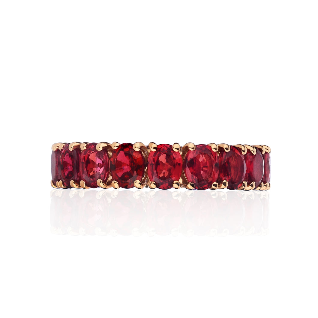 18k Yellow Gold Red Sapphire Eternity Ring