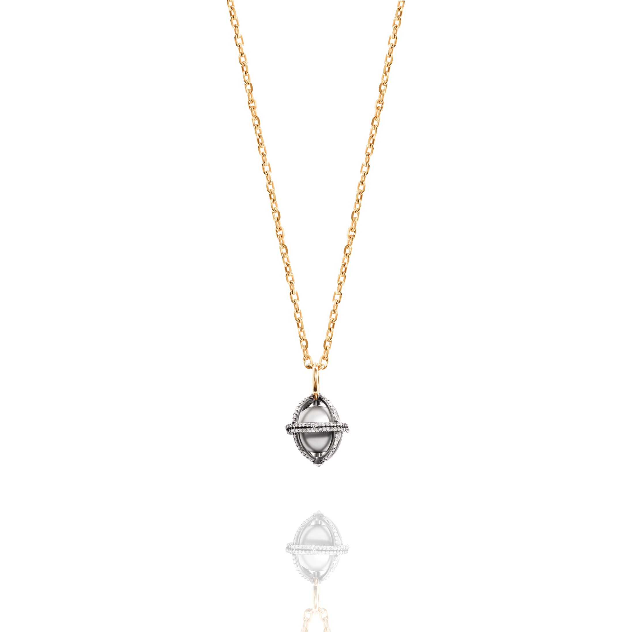 Diamond Orb Tahitian Pearl Pendant