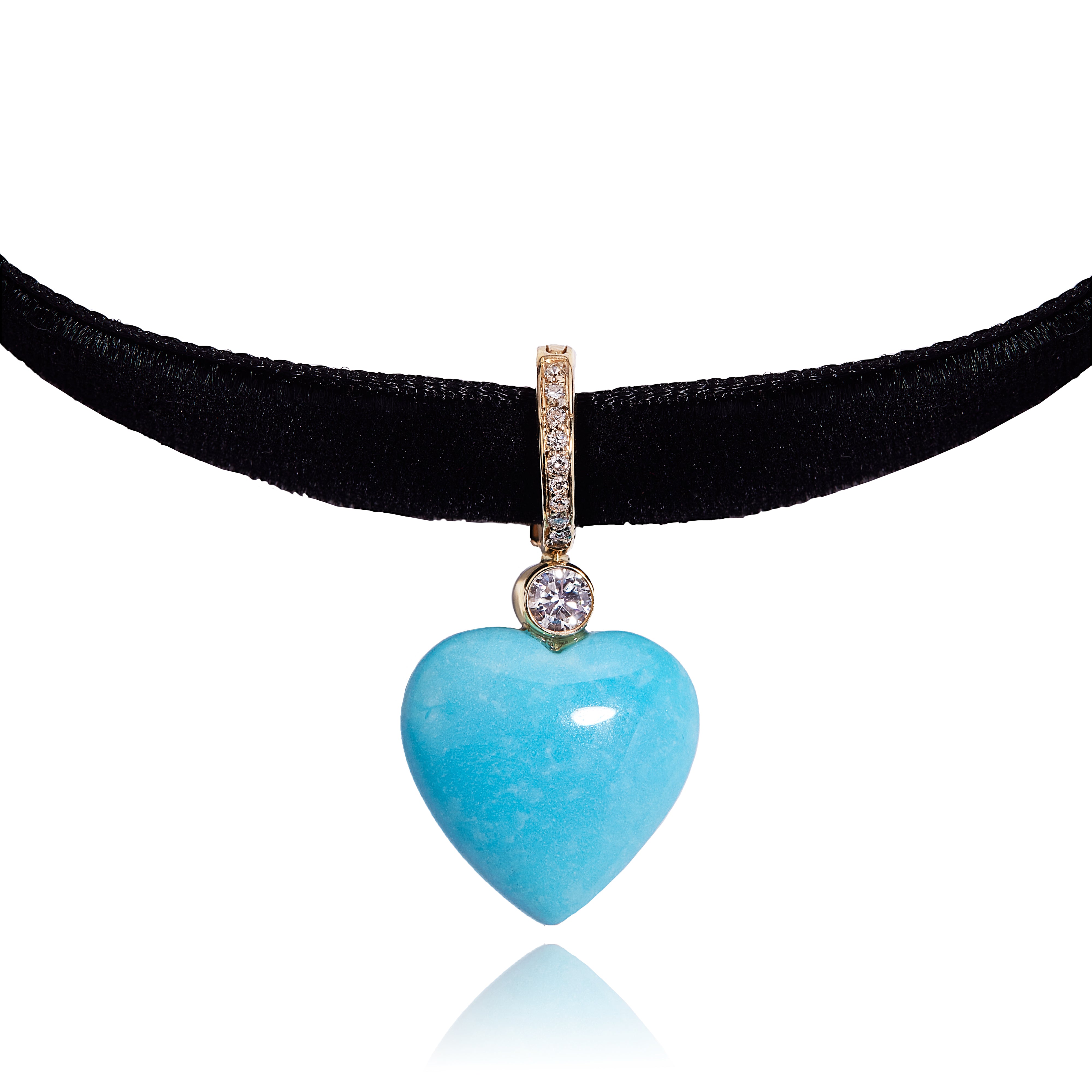 Diamond Sleeping Beauty Heart Pendant