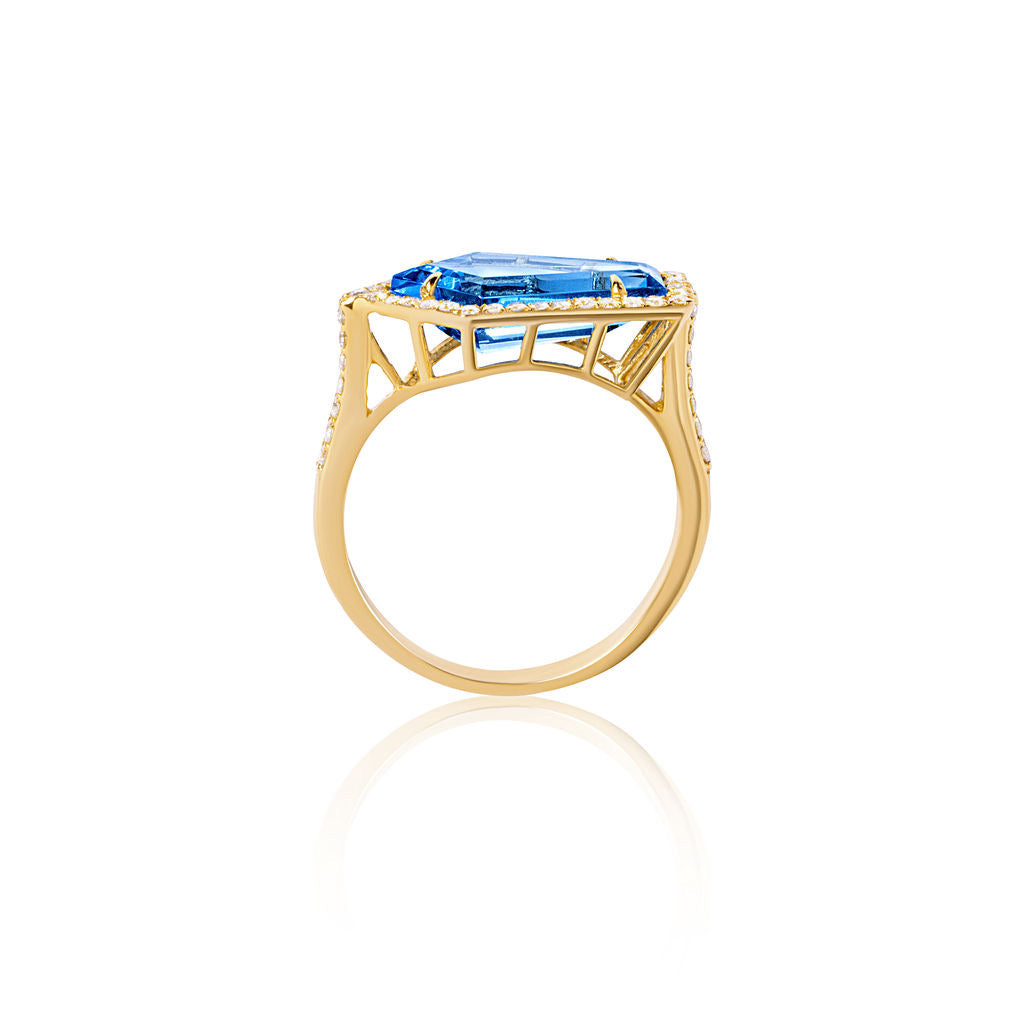 BLUE TOPAZ KITE RING