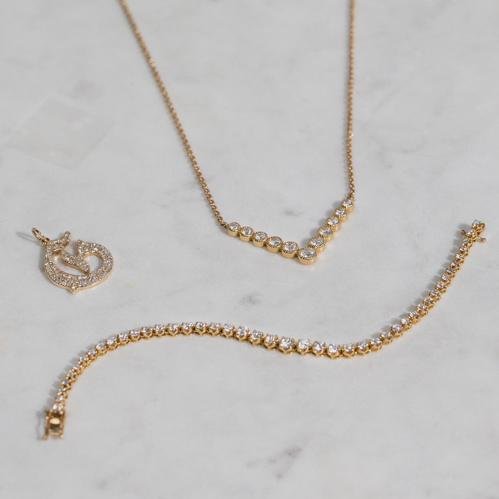 11 Stone Diamond Necklace