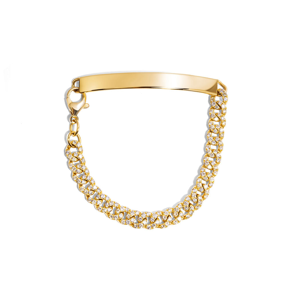Diamond Miami Cuban Chain ID Bracelet