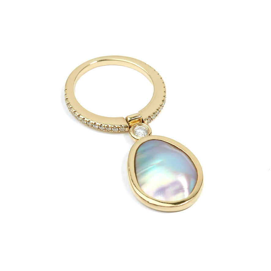 SEA OF CORTEZ PEARL AND DIAMOND FLIP RING
