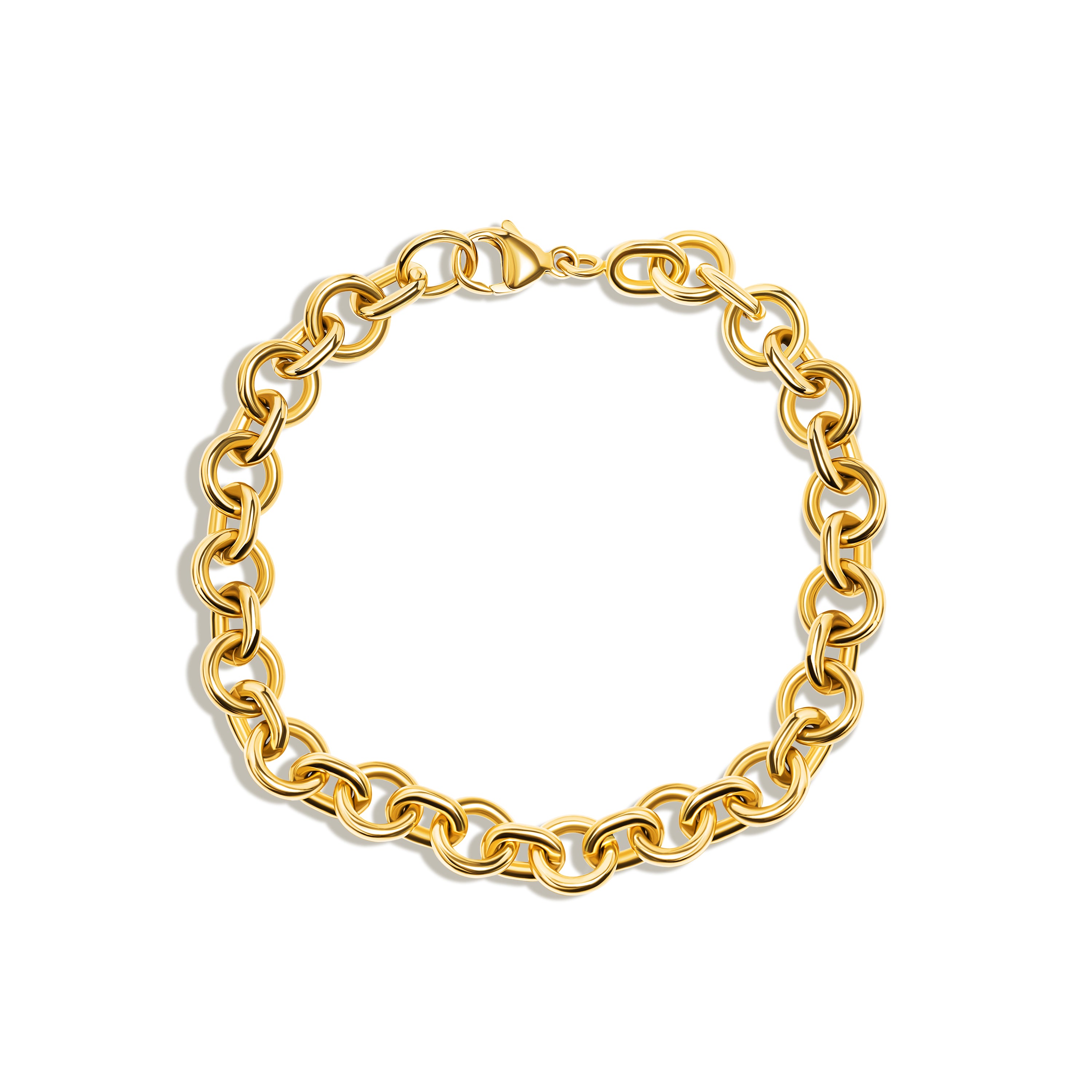 14k Gold Solid Link Bracelet
