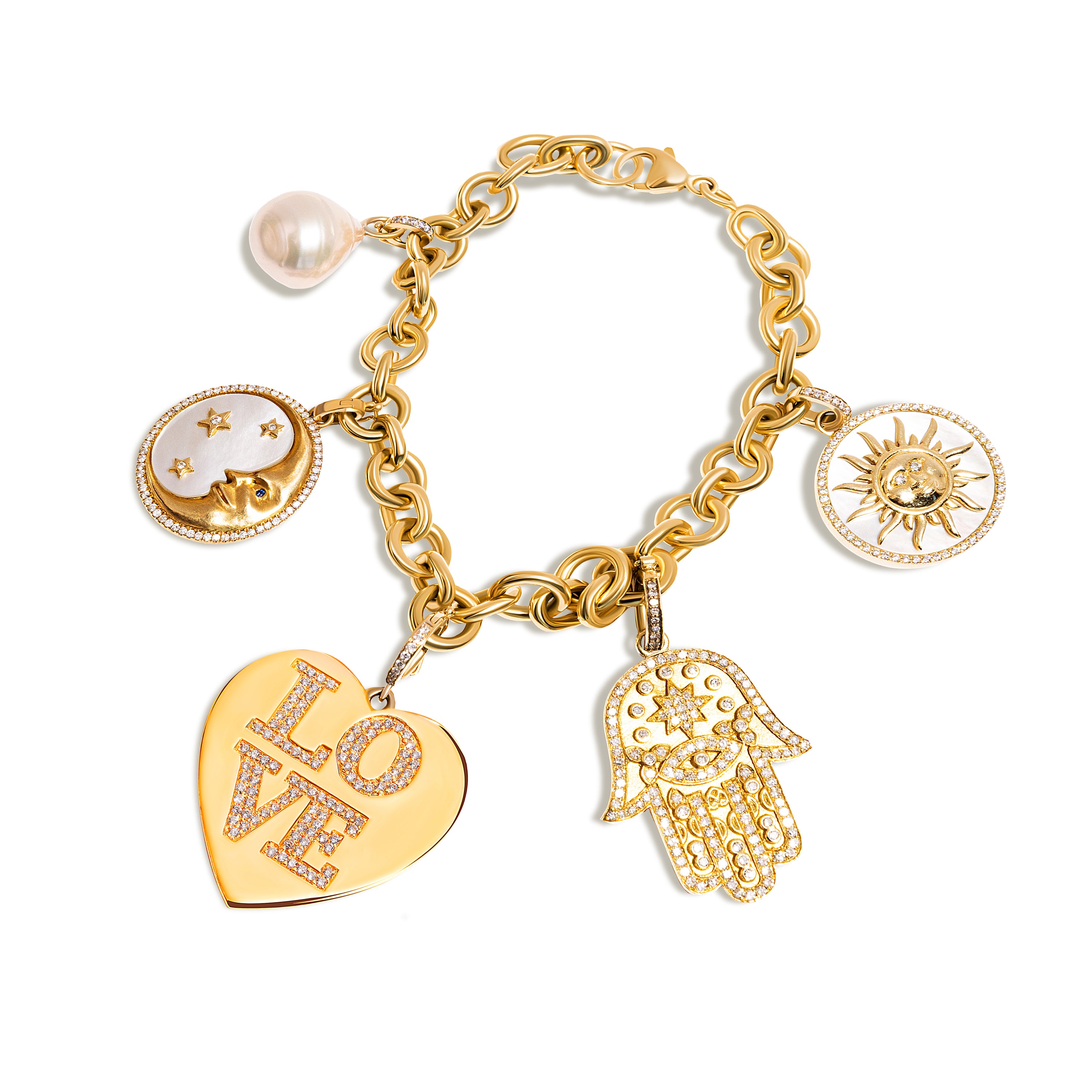 14k Gold Solid Link Bracelet