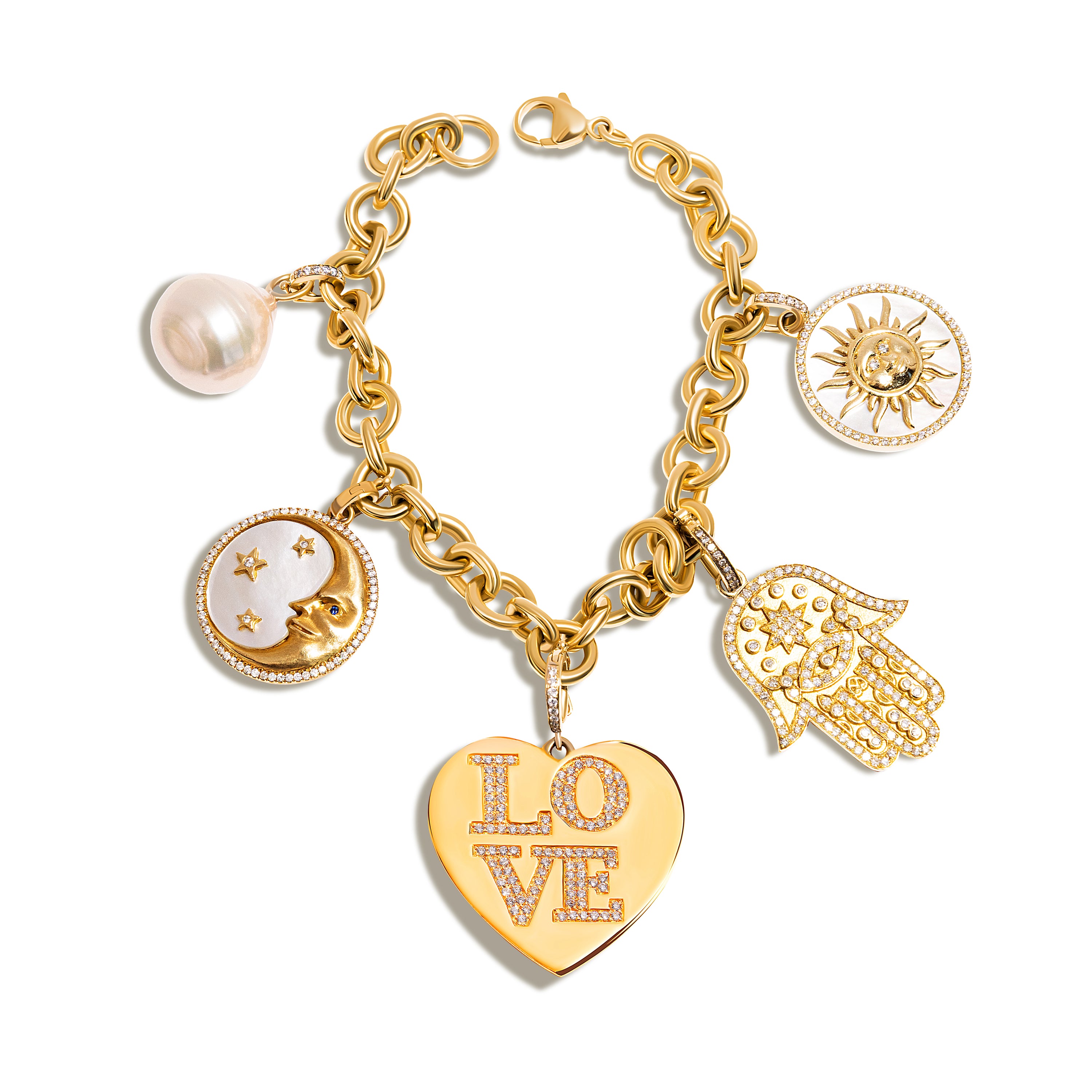 14k Gold Solid Link Bracelet
