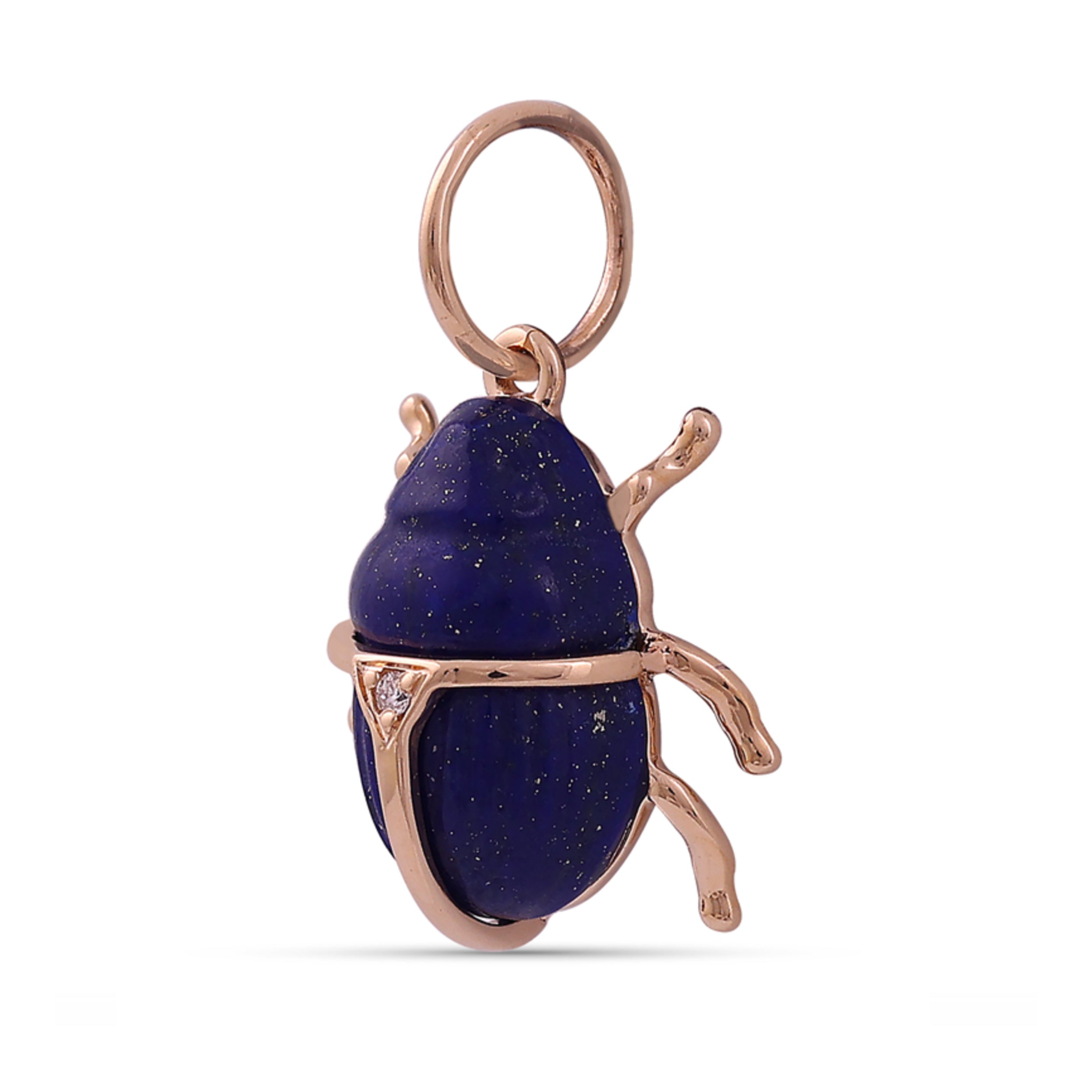 Lapis Diamond Bug Pendant