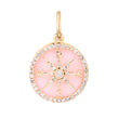 Load image into Gallery viewer, Pink Enamel Diamond Compass in 14k Gold
