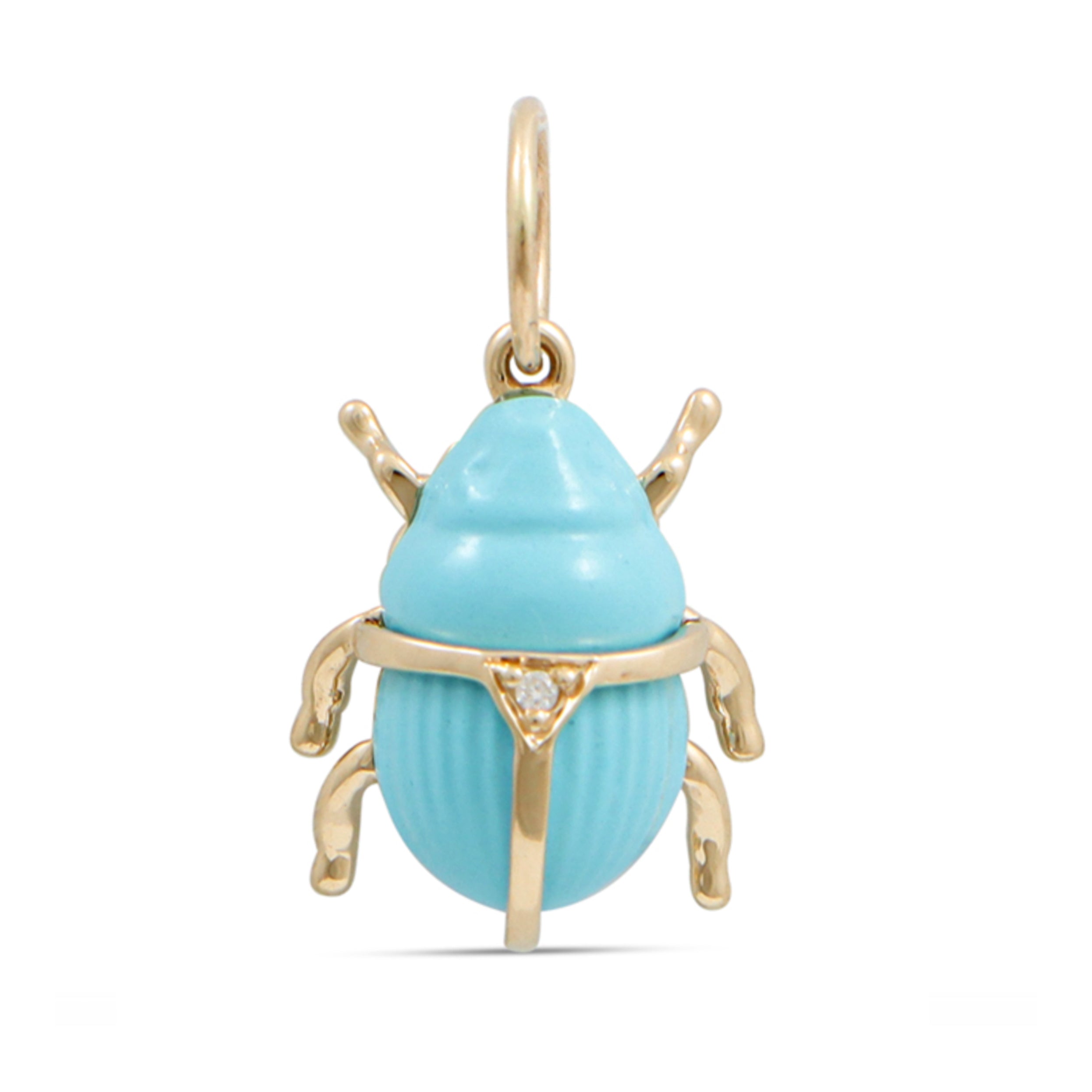 Turquoise Diamond Bug Pendant