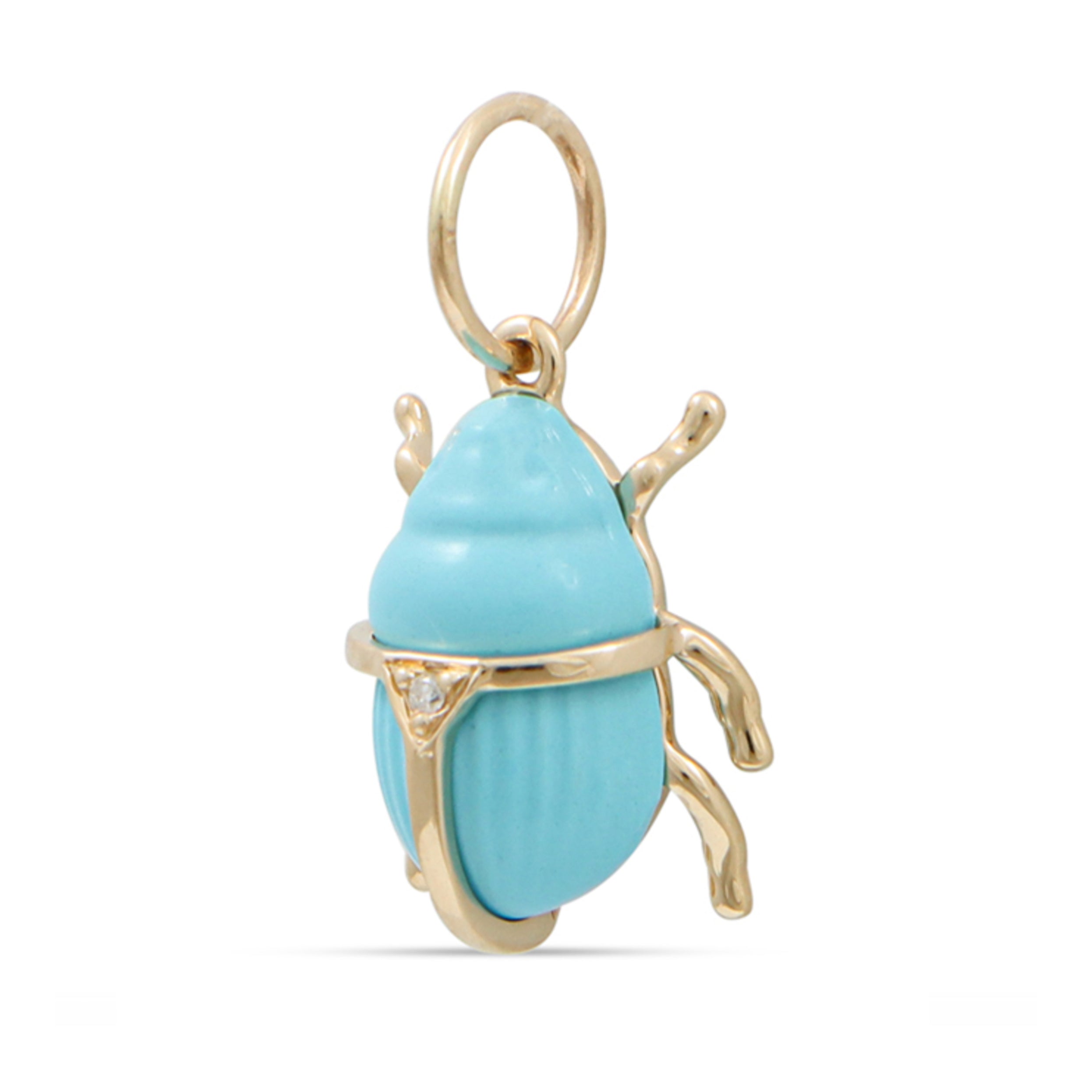 Turquoise Diamond Bug Pendant
