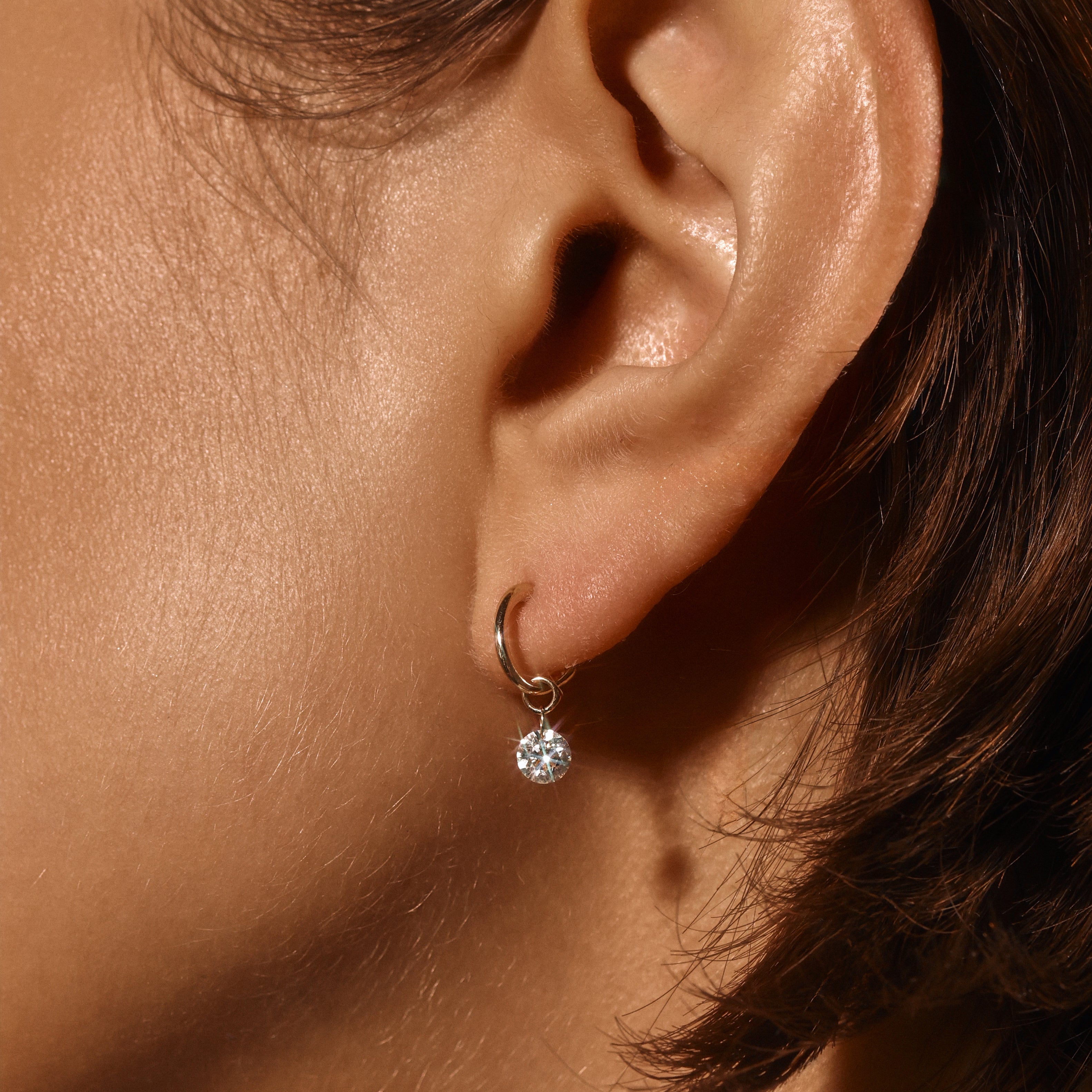 14K Gold Plain Huggie Earrings