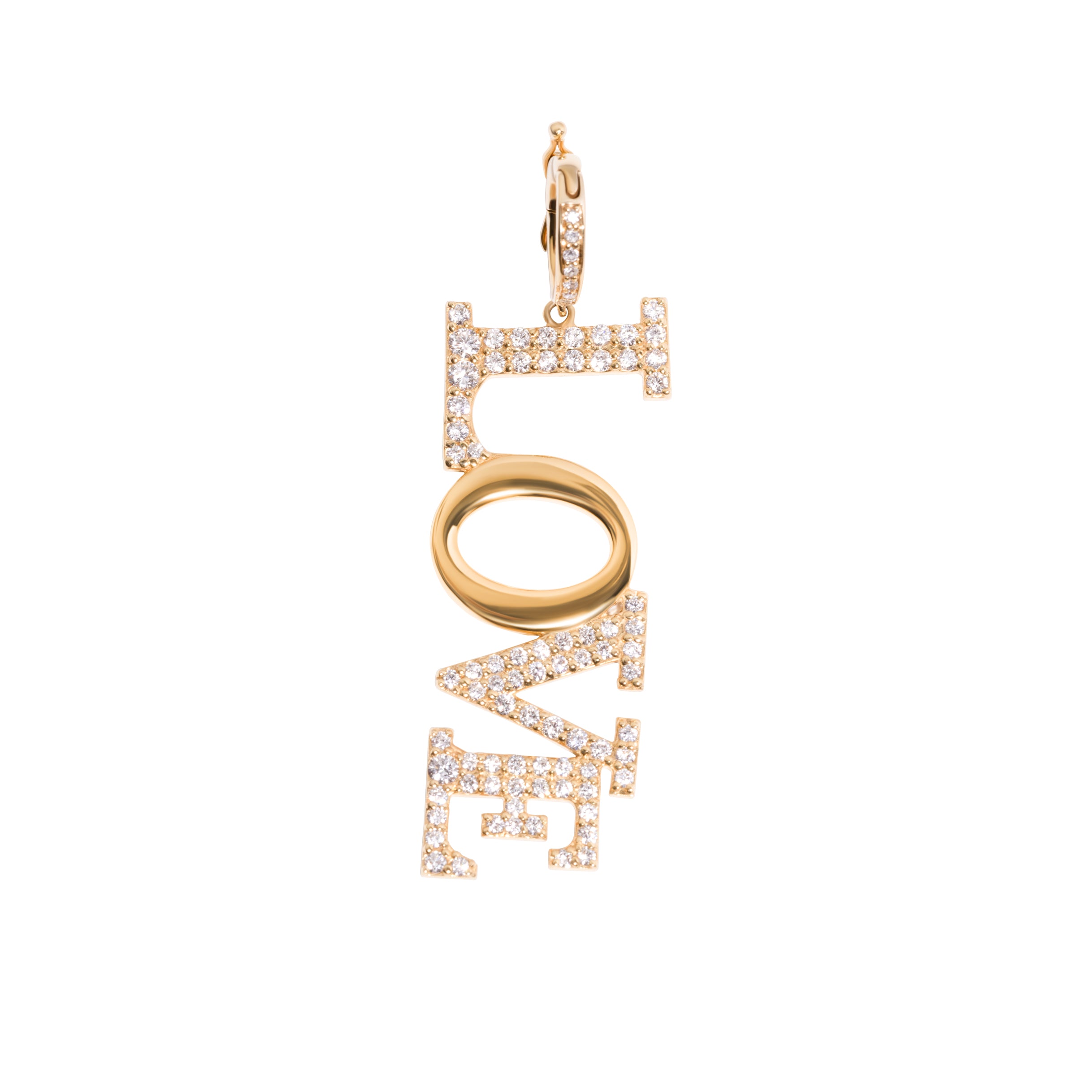 14k Gold Diamond LOVE with Gold O
