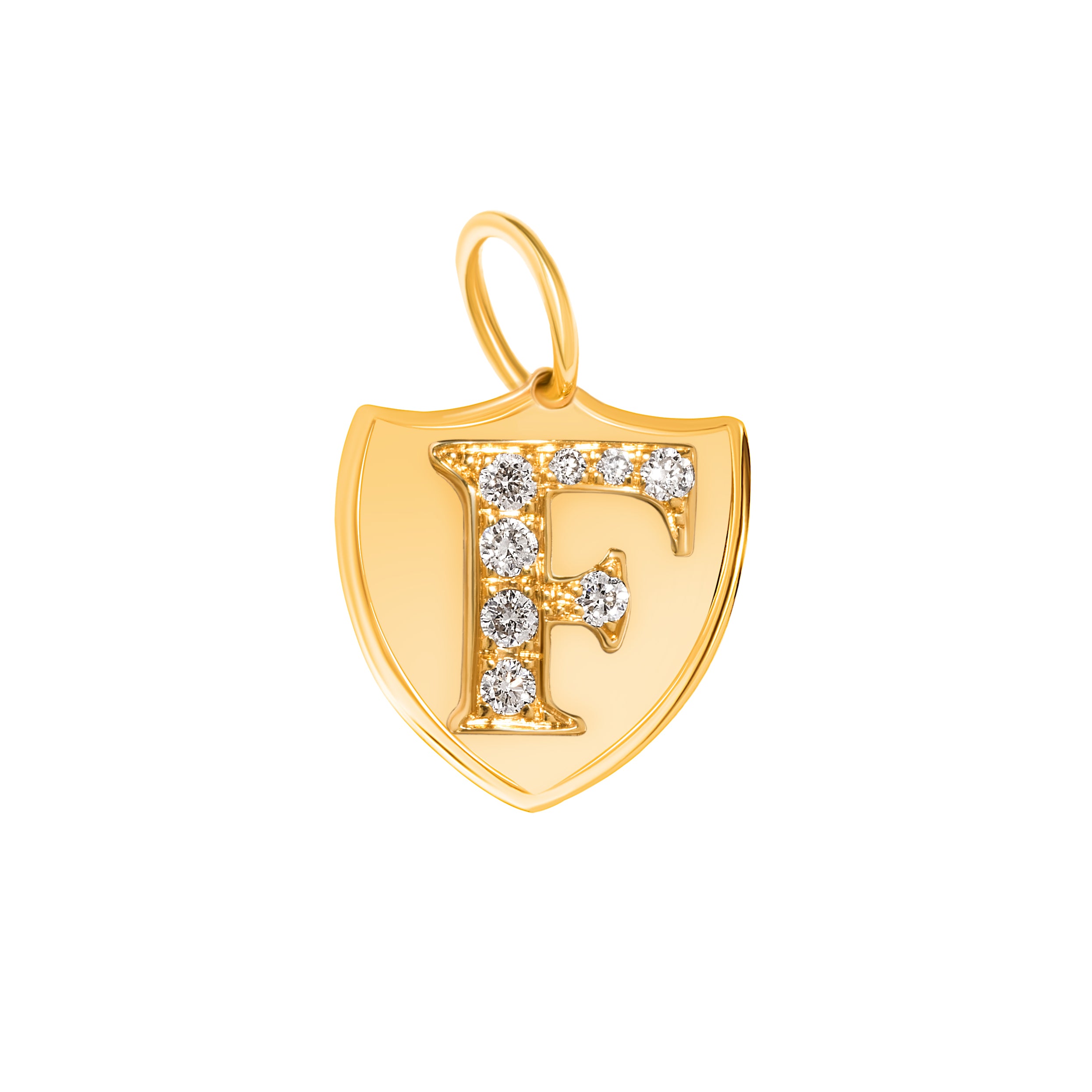 Diamond Initial Crest Charm