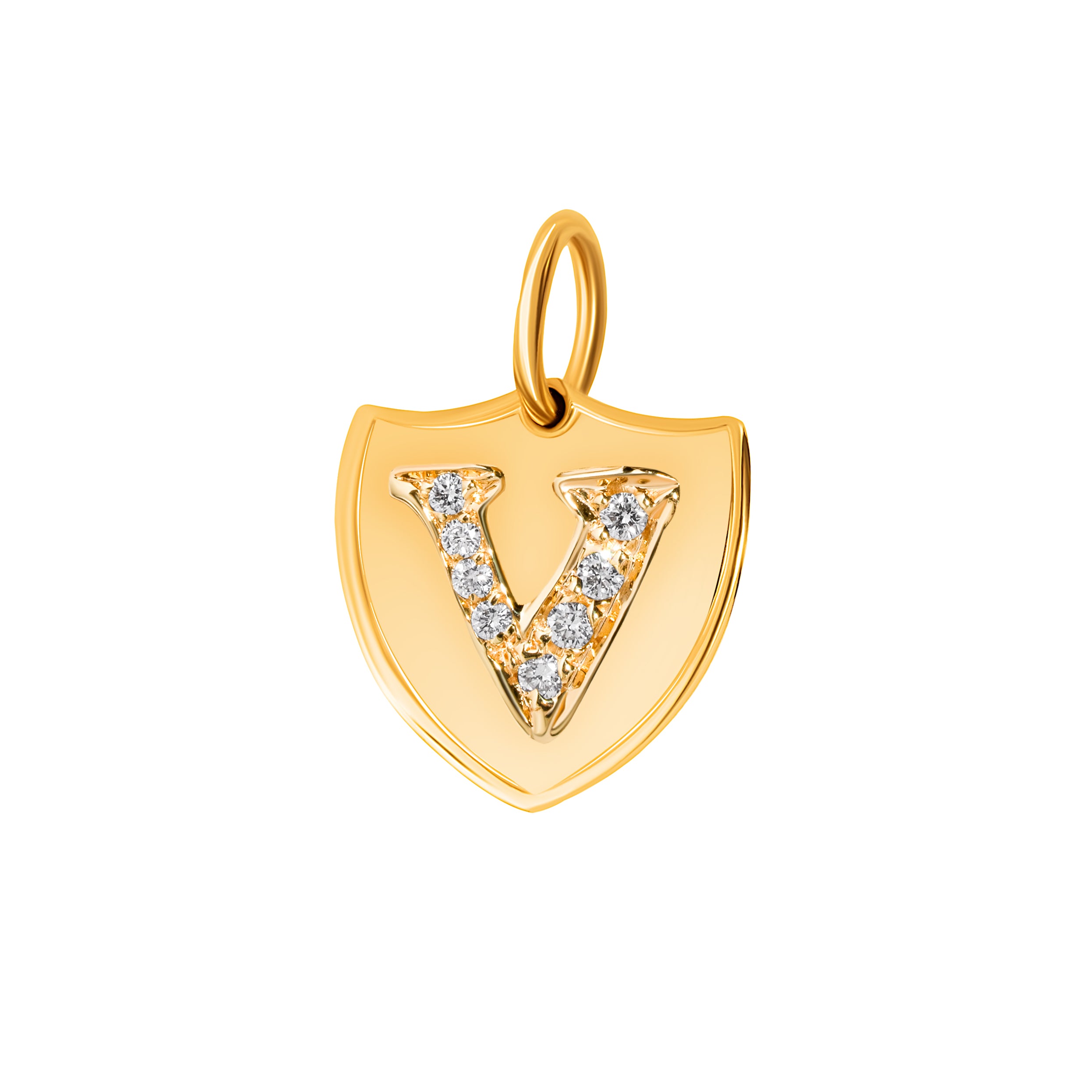 Diamond Initial Crest Charm